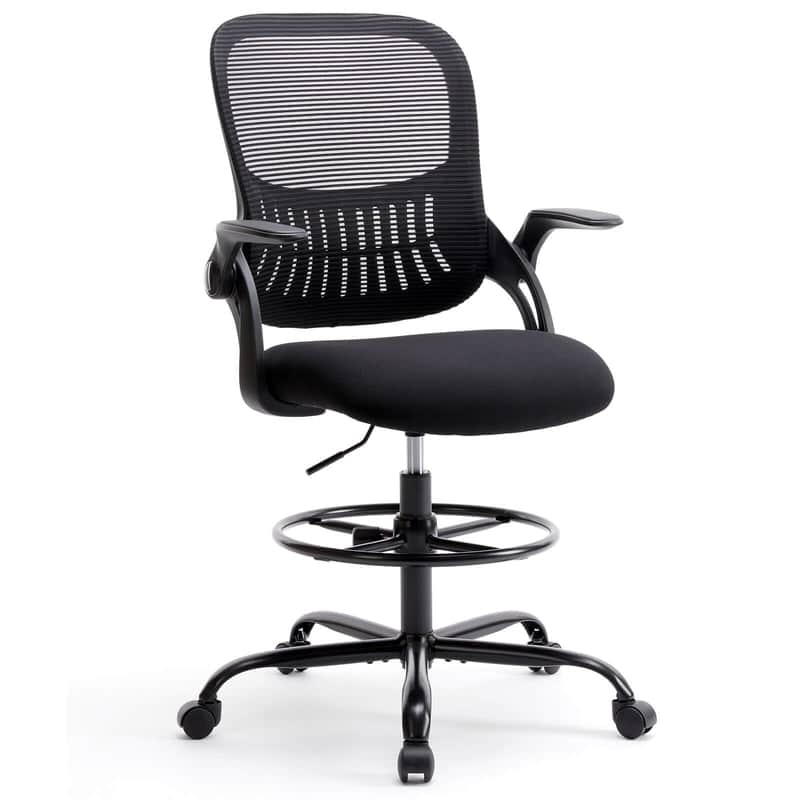 Sweetcrispy Ergonomic Office Chair with Retractable Footrest